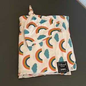 Milkmaid Goods Rainbow Swaddle & Hat